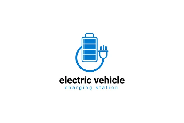 Elektrikli araçlar için şarj ediliyor. Elektrik Aracının Logo Yol İşareti Şablonu.