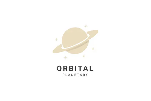 Yaratıcı Gezegen Yörüngesi Logo Tasarımı — Stok Vektör