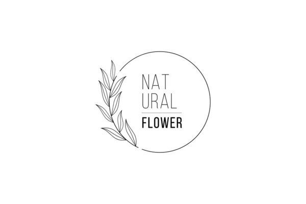 Dessin Main Fleur Naturelle Logo Vectoriel Icône Illustration — Image vectorielle