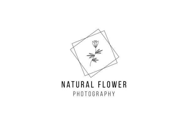 Fleur Naturelle Photographie Logo Vectoriel Icône Illustration — Image vectorielle