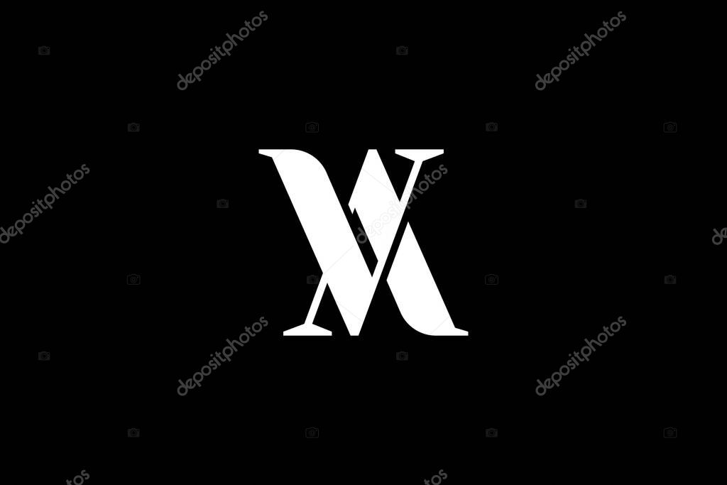 Letter vv, va, monogram style logo vector icon illustration
