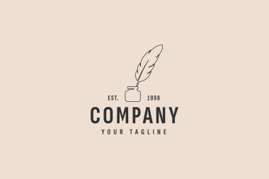 quill kalem logo vektör çizimi