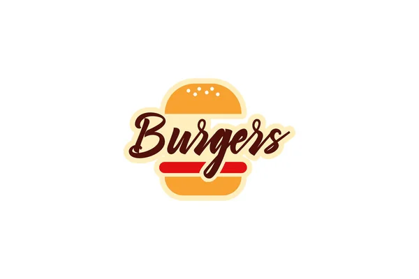 Ikona Wektor Logo Burger Ilustracja — Wektor stockowy