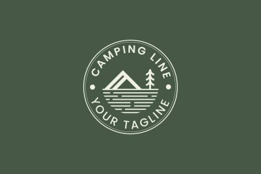 Kamp logosu vektör illüstrasyonu