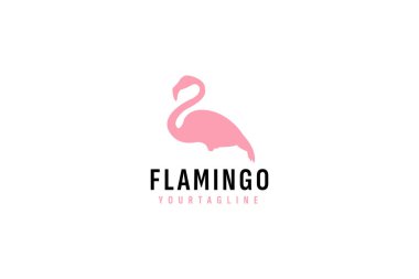 Flamingo logo vektör illüstrasyonu