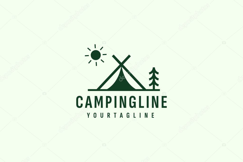 Camping logo vector icon illustration