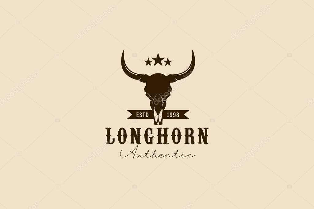 Longhorn logo vector icon illustration