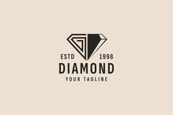 stock vector vintage style diamond logo vector icon illustration