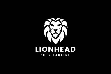 aslan logo illüstrasyon simge vektör