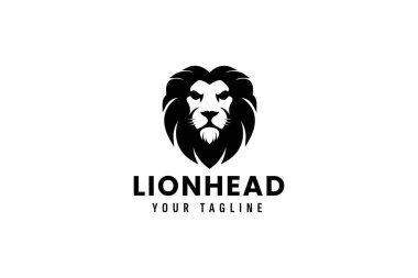 aslan logo illüstrasyon simge vektör