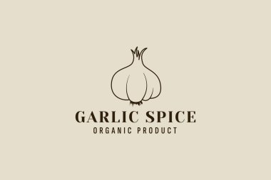Sarımsak aromalı logo vektör resimleme