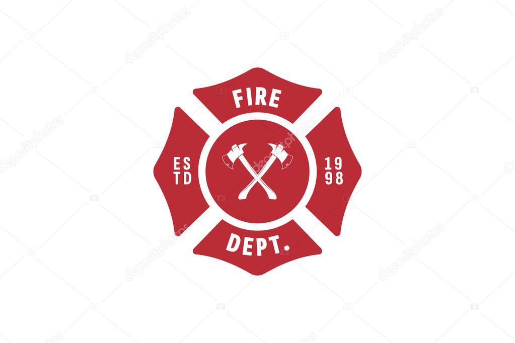 Fire department logo vector icon illustration