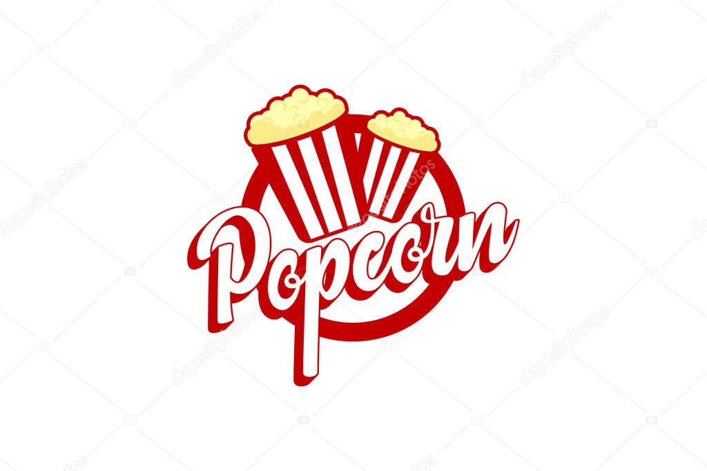 Popcorn logo vector icon illustration