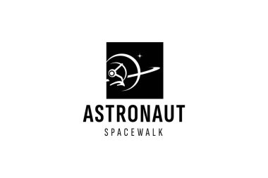 astronot logo vektör çizimi