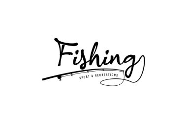 Balık logosu tasarım şablonu çizimi. Spor Balıkçılık Logosu