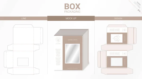 Box Packaging Mockup Die Cut Template — Stock Vector