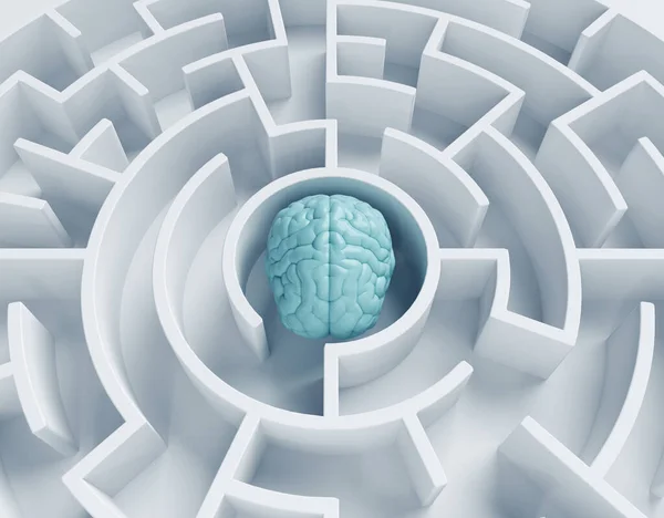 Human Brain Maze Brainstorming Mindset Concept Render Illustration — Stock Photo, Image