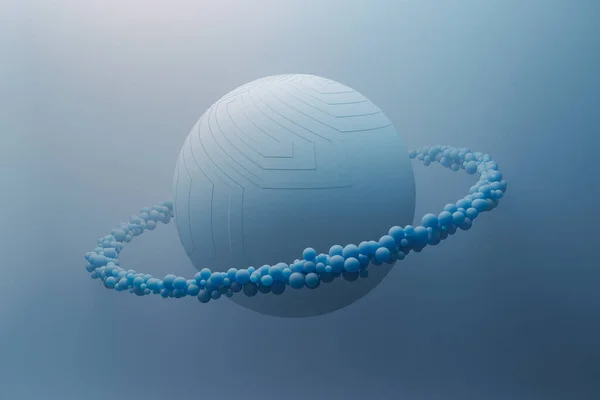Abstract spheres floating  . Futuristic technology and innovation concept . This is a 3d render illustration .