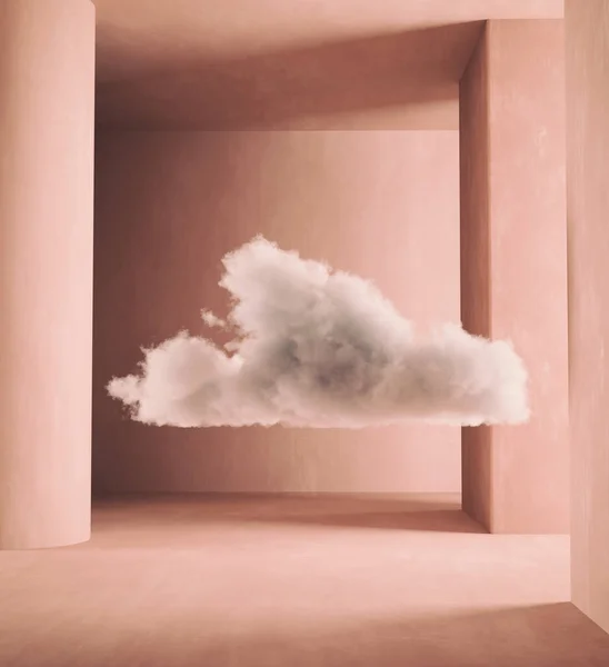 Nube Dentro Una Casa Concepto Ensueño Aspiraciones Esta Una Ilustración — Foto de Stock