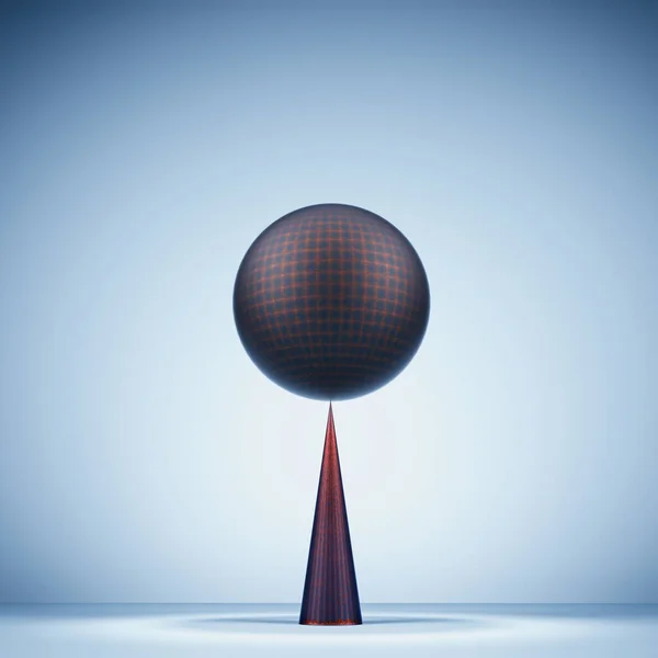 球がバランスよく立っている 正確かつ堅実な計画の概念 これは3Dレンダリング図です — ストック写真