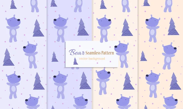 Animal Seamless Pattern Cute Bear Design — Stock Vector