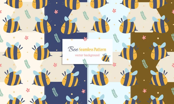 Animal seamless pattern with cute bee design