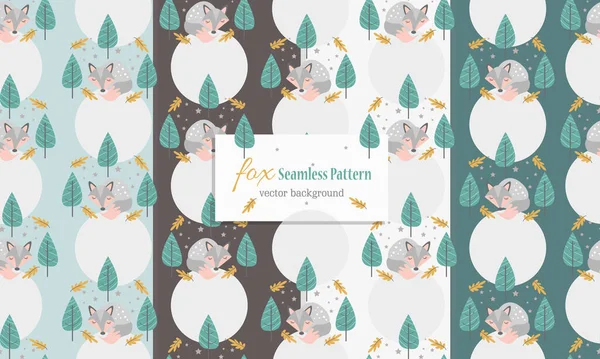 Animal seamless pattern with cute fox design