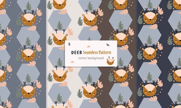 Animal seamless pattern with cute deer design