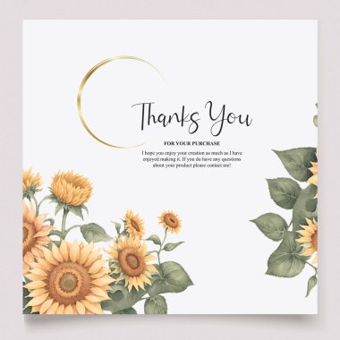 Güzel suluboya ayçiçeği kenar arkaplanı