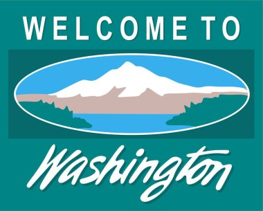Washington State with green background