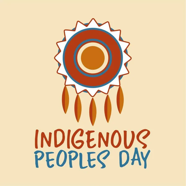 Happy Indigenous Peoples Day Brown Background — Stockový vektor