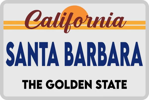Santa Barbara Kalifornien Der Goldene Staat — Stockvektor