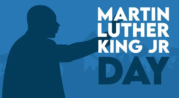 Martin Luther Rei Dia Com Fundo Azul — Vetor de Stock