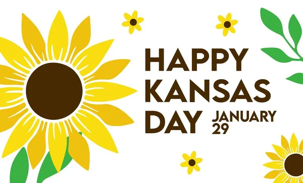 Feliz Dia Kansas Com Fundo Branco — Vetor de Stock