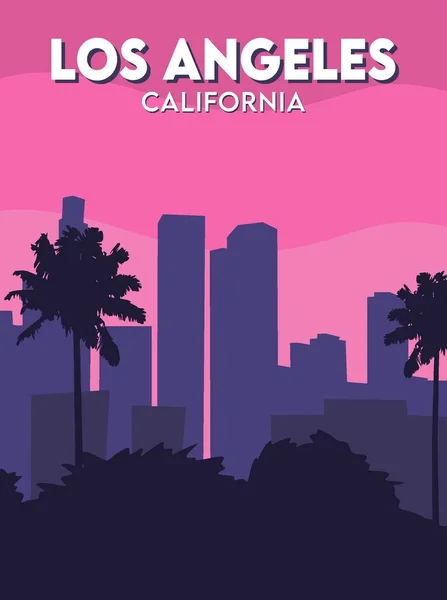 stock vector los angeles california with beautiful view