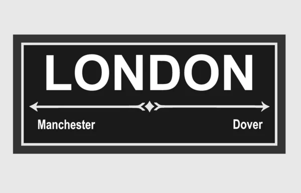 Лондонский Знак Города Черном Фоне — стоковый вектор