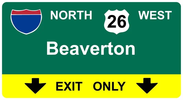 Nur Ausfahrt Beaverton North West — Stockvektor
