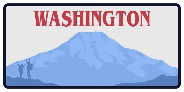Estado Washington Con Hermosa Vista — Vector de stock