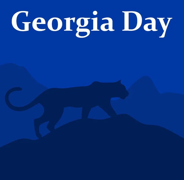 Georgia Stav Den Modrým Pozadím — Stockový vektor