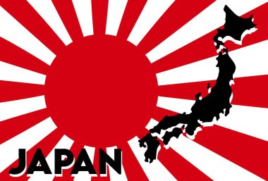 Beyaz arkaplanı olan Japon bayrağı