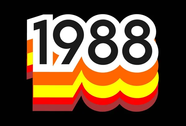 Vintage 1988 Con Fondo Negro — Vector de stock