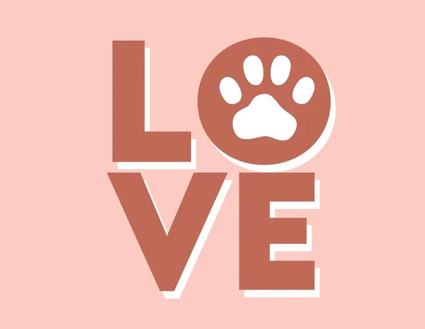 Kärlek Husdjur Med Rosa Bakgrund — Stock vektor