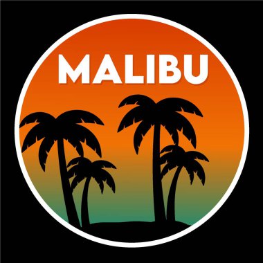 Malibu Batı Yakası Kaliforniya siyah arka planlı