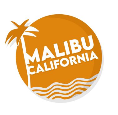 Malibu California beyaz arkaplanlı