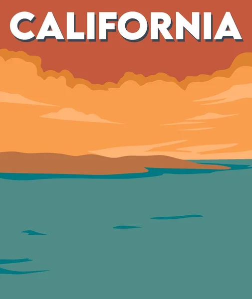 stock vector california state with beautiful view