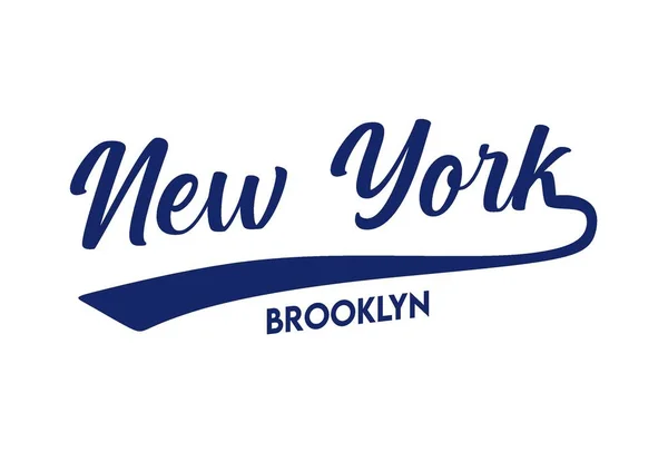 New York Brooklyn Bílým Pozadím — Stockový vektor