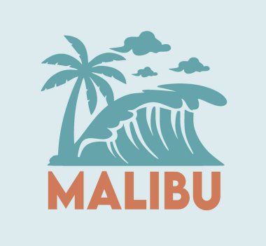 Malibu California 'da mavi arka plan