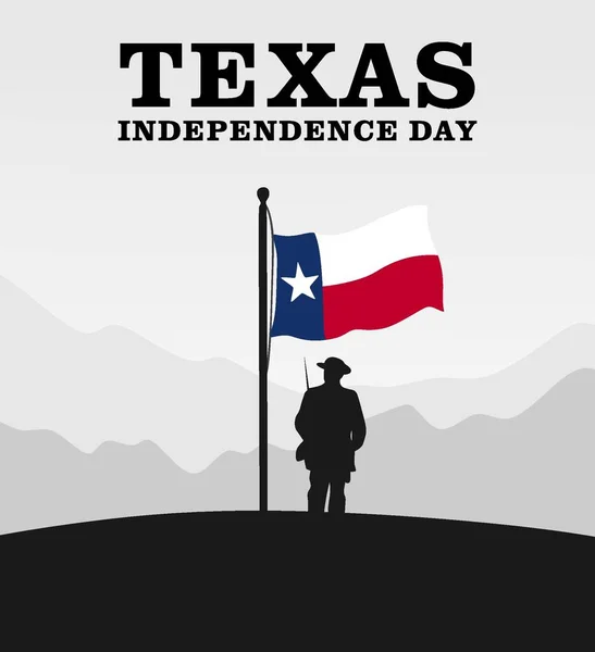 Dia Independência Texas Com Fundo Branco — Vetor de Stock