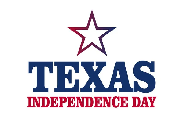 Texas Den Nezávislosti Bílým Pozadím — Stockový vektor