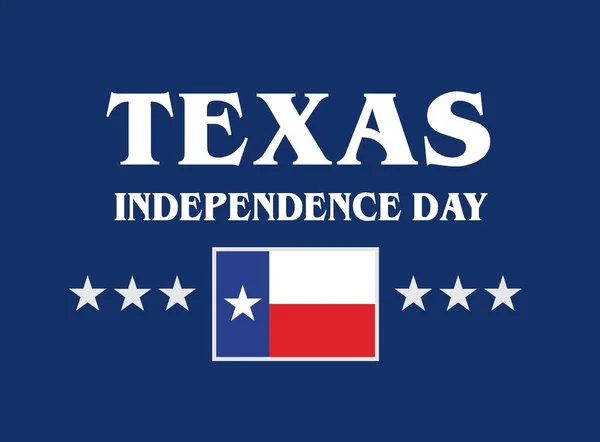 Texas Den Nezávislosti Modrým Pozadím — Stockový vektor